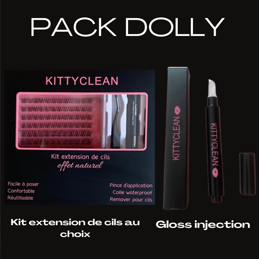 Pack Dolly  kit extension de cils au choix et gloss injection